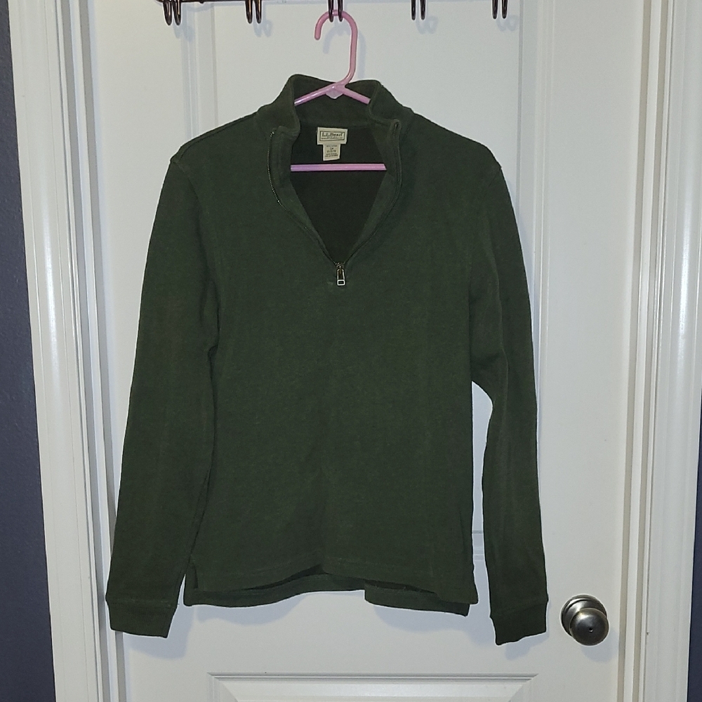 L.L Bean Forest Green Quarter Zip Sweater S